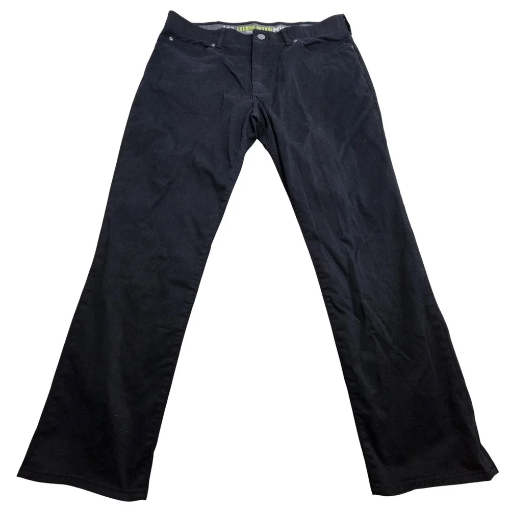 Lee Extreme Motion MVP Pants 38x30 Black Straight Fit Tapered Leg Performance